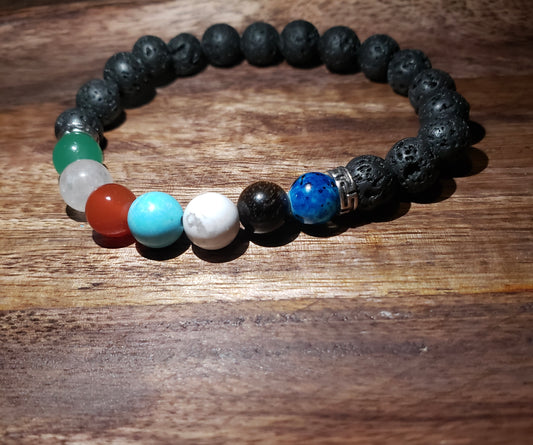 Multicolor Lava Stone Bracelet