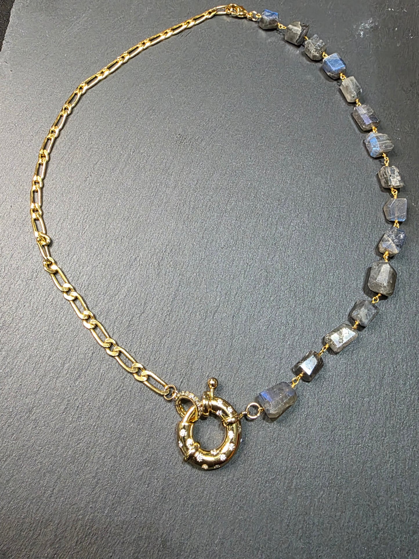 Gilded Current Labradorite Necklace